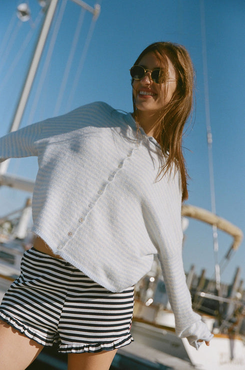 Girls Club Short // Navy Stripe