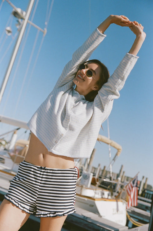 Girls Club Short // Navy Stripe
