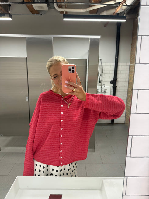 Coco Cutie Cardigan // Raspberry Stripe *PREORDER*