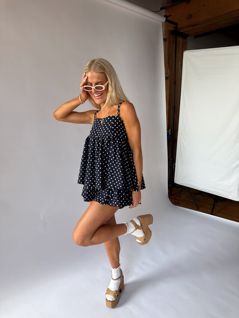 Cutie Girl Romper // Navy