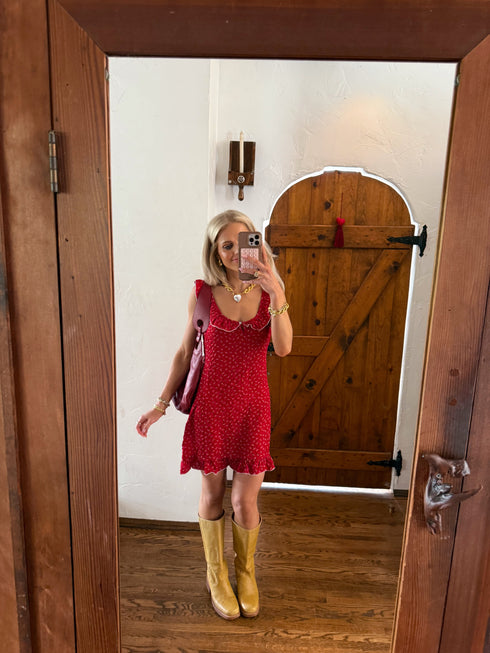 Cherry Picking Ruffle Dress
