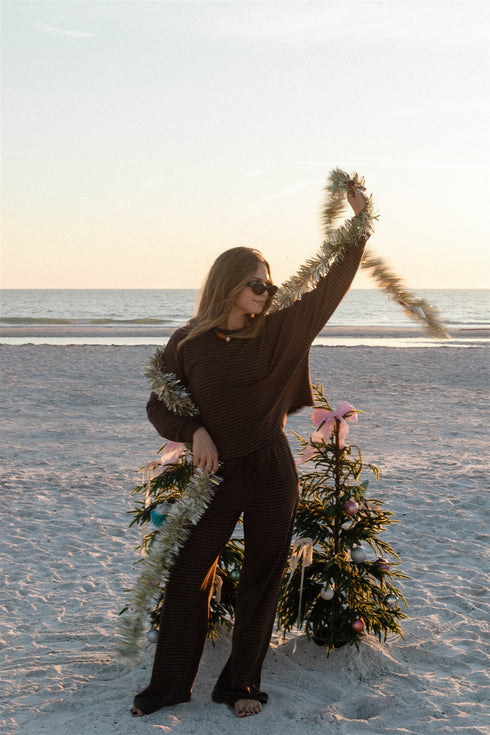 Sunny Stripe Pullover // Espresso *PREORDER*