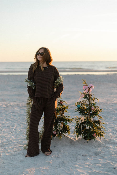 Sunny Stripe Pant // Espresso *PREORDER*