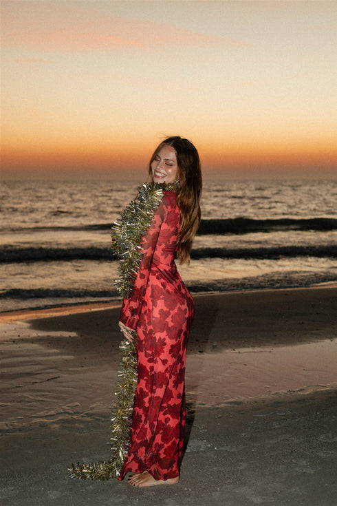 Coastal Christmas Dress // Red *PREORDER*