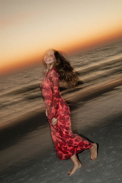 Coastal Christmas Dress // Red *PREORDER*