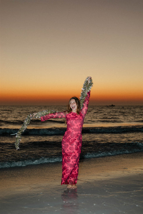 Coastal Christmas Dress // Red *PREORDER*