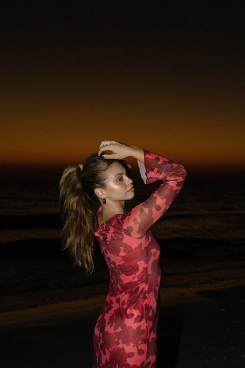 Coastal Christmas Dress // Red *PREORDER*