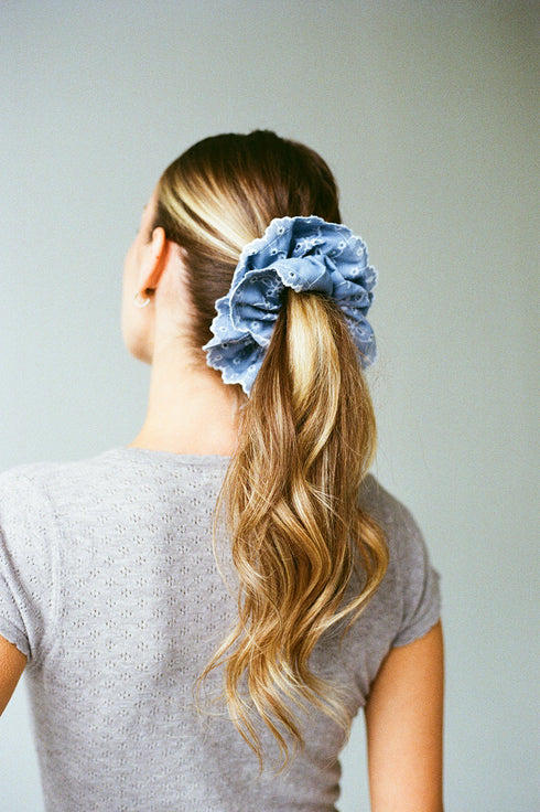 Eyelet Scrunchie // Bluebell