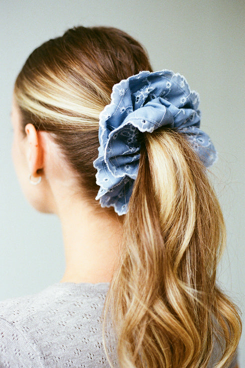 Eyelet Scrunchie // Bluebell