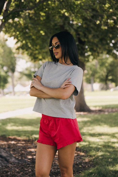 Blair Ruffle Shorts // Red