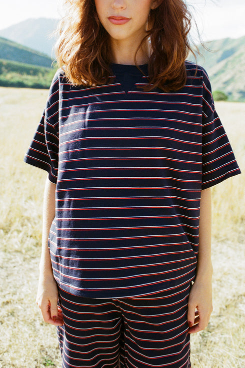 Upstate Striped Tee // Navy