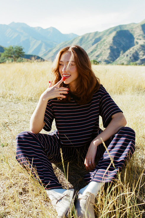 Upstate Striped Pant // Navy