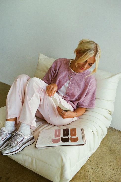 Char Cardi // Lilac Pointelle