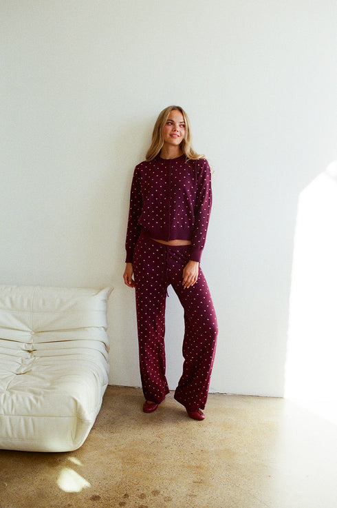Kit Dottie Pant // Merlot