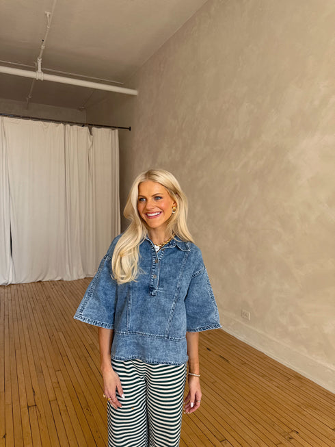 Harlow Denim Top