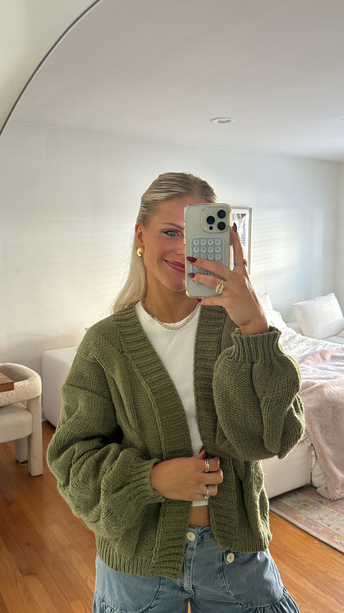 Olive You Cable Cardigan