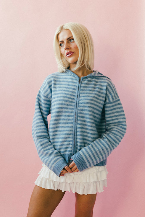 Club Cutie Zip-Up // Sky Stripe *COCO EXCLUSIVE*