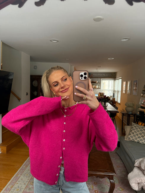 Coco Cutie Cardigan // Fuschia