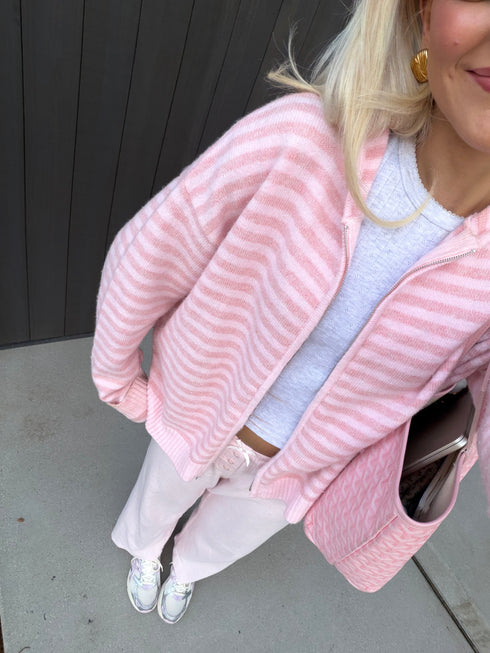 Club Cutie Zip-Up // Baby Pink *PREORDER*