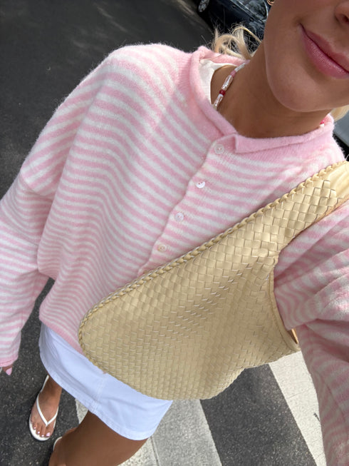 Coco Cutie Cardigan // Pink Stripe *PREORDER*