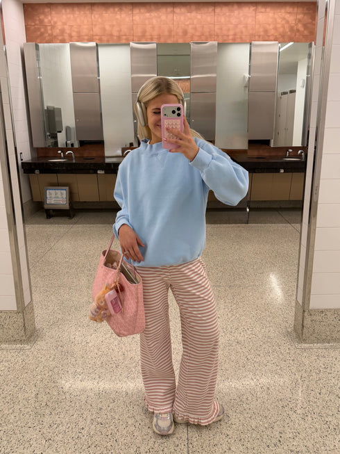 Sunday Girl Striped Pant // Rose *COCO EXCLUSIVE*