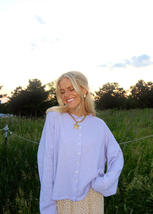 Coco Cutie Cardigan // Lilac