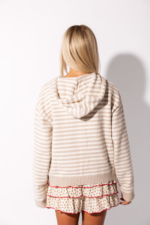 Club Cutie Zip-Up // Cream Stripe