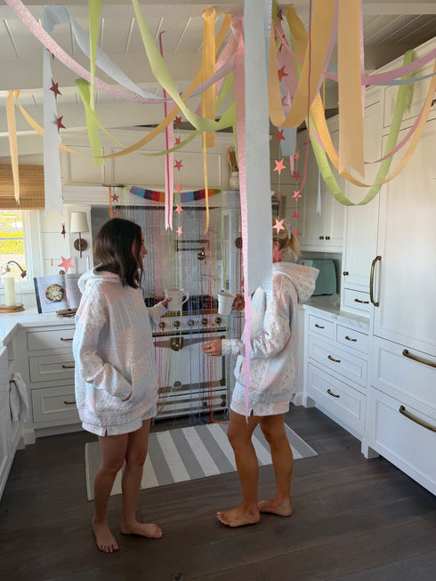 Club Quilted Hoodie // Blue Floral