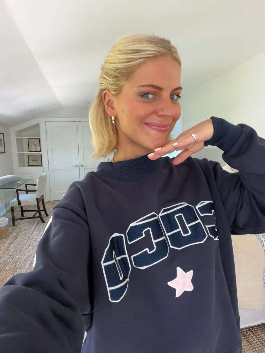 Coco Girl Mockneck // True Blue – Coco McCall Shop