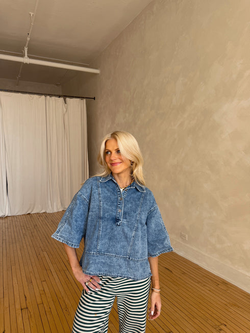 Harlow Denim Top