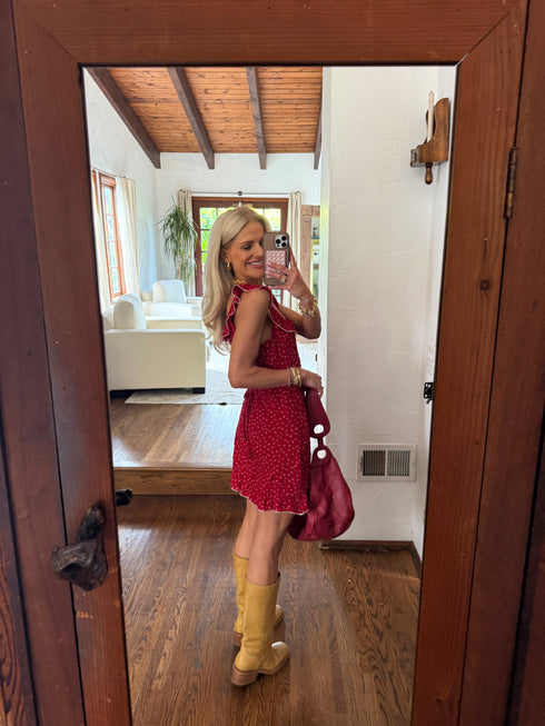 Cherry Picking Ruffle Dress