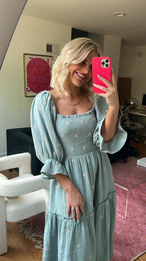 Lillies Love Midi Dress // Sky *RESTOCKED*