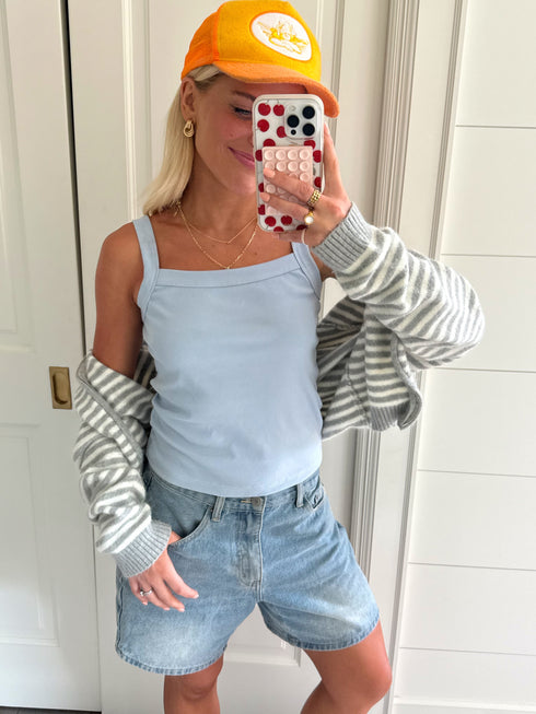 Cali Girl Ribbed Tank // Sky