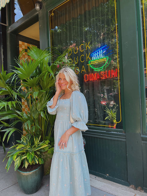 Lillies Love Midi Dress // Sky *RESTOCKED*