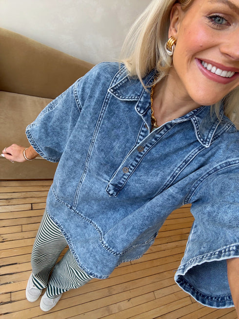Harlow Denim Top