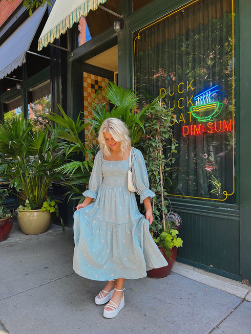 Lillies Love Midi Dress // Sky *RESTOCKED*