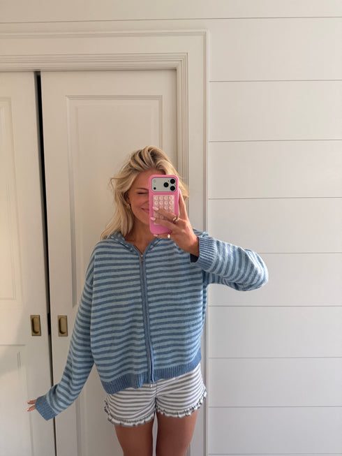 Club Cutie Zip-Up // Sky Stripe *RESTOCKED*