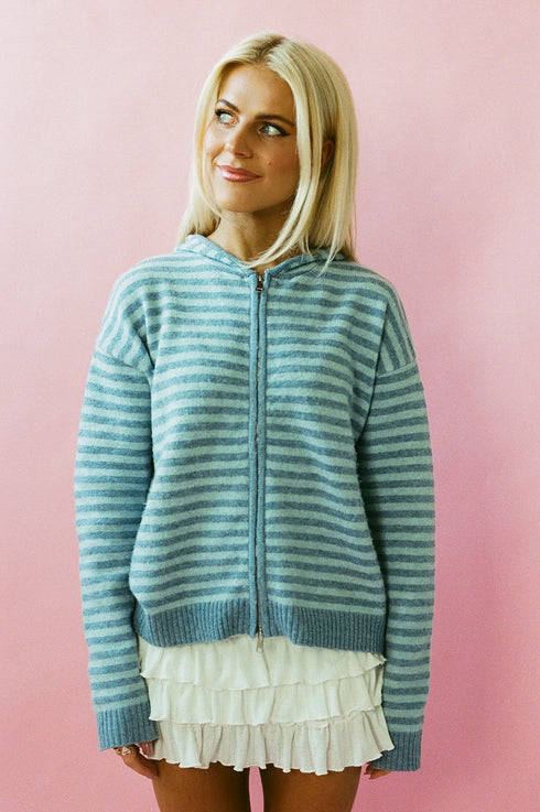 Club Cutie Zip-Up // Sky Stripe *RESTOCKED*