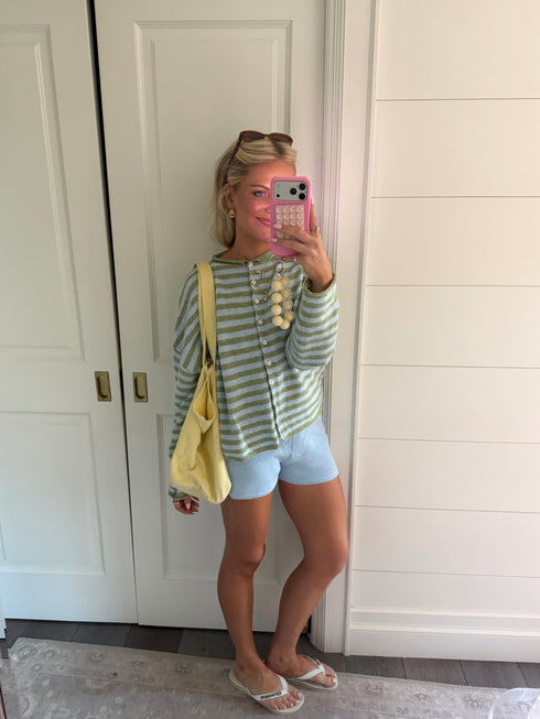 Coco Cutie Cardigan // Palm Stripe