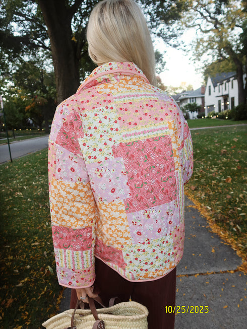 Dreamscape Quilted Jacket // Pink