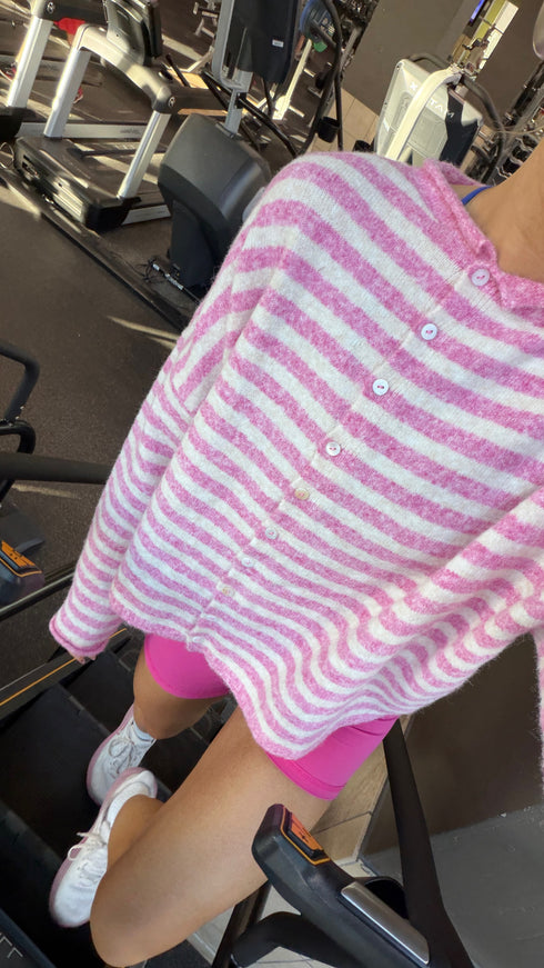 Coco Cutie Cardigan // Bubblegum Stripe