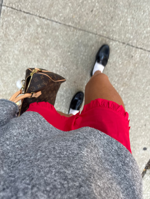 Blair Ruffle Shorts // Red