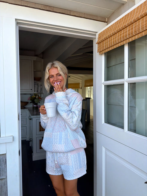 Club Quilted Short // Blue Floral