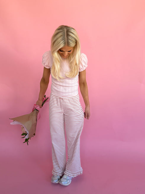 Sunday Girl Striped Pant // Rose *COCO EXCLUSIVE*