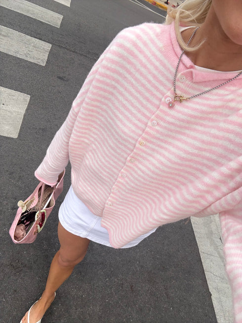 Coco Cutie Cardigan // Pink Stripe *PREORDER*