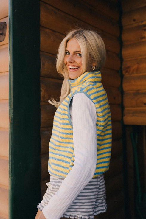 Camp Cutie Fleece Vest // Blue *RESTOCKED*