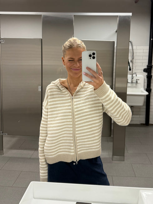 Club Cutie Zip-Up // Cream Stripe