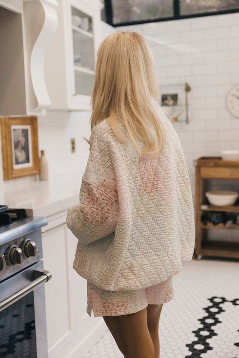 Club Coco Quilted Mockneck// Pastel Pink *RESTOCKED*