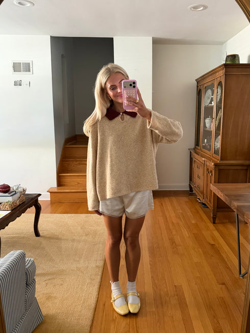 Goldie Satin Short // Cream