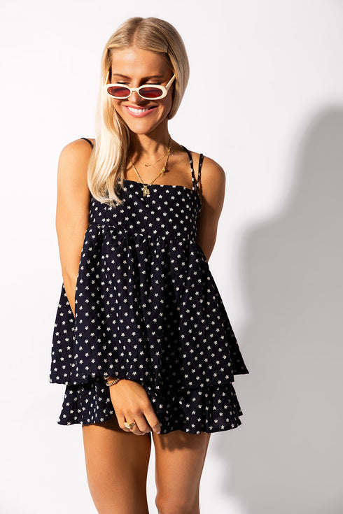 Cutie Girl Romper // Navy